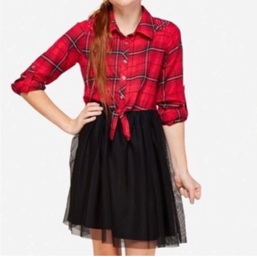 Plaid Tulle Dress